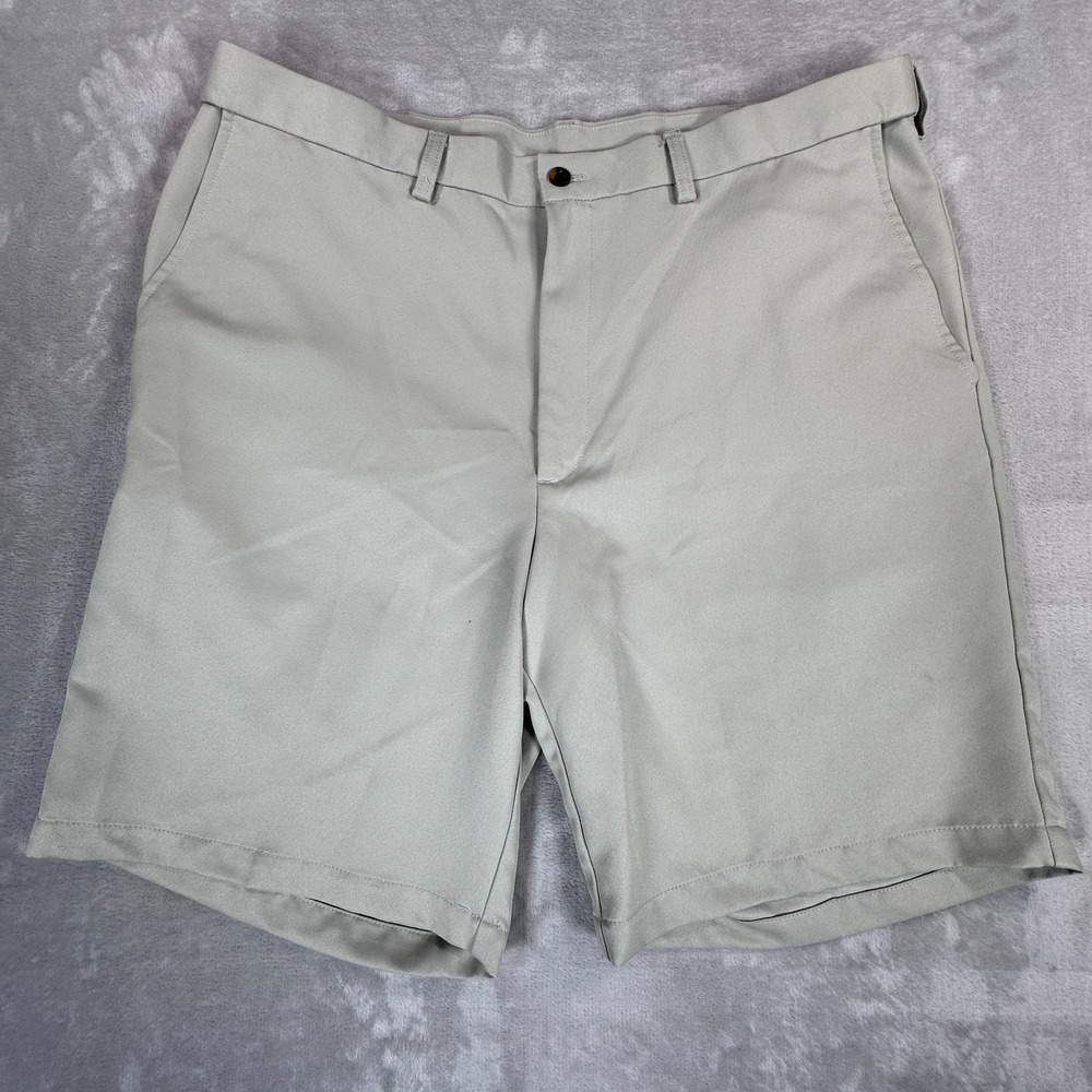 Haggar Golf Shorts Mens 38 Gray Casual Performance Athletic High Rise Flat Front